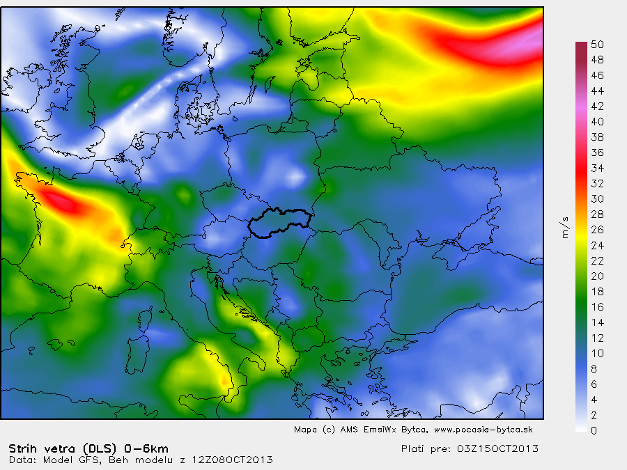Mapa - Strih vetra (DLS) v hrubej vrstve 0-6km